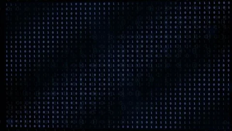Abstract digital binary code background with scrolling blue numbers for Stock Footage 339322954