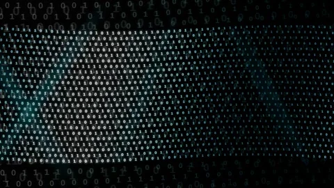 Abstract Digital Binary Code Background with Waving Data Streams and Cyber Stock Footage 339323643