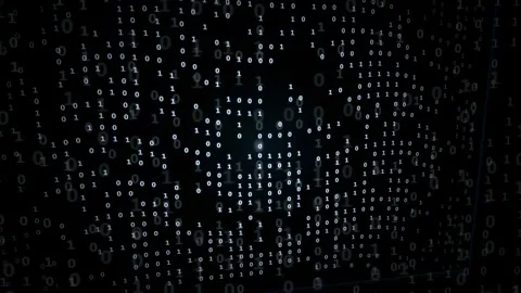 Abstract Digital Binary Code Background with Glowing Data Stream and Cyber Stock Footage 339324276