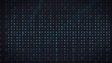 Abstract digital binary code background with flowing blue numbers for Stock Footage 339324435