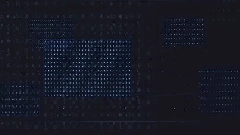 Abstract Digital Binary Code Background with Glitch Effects and Blue Data Stock Footage 339324668