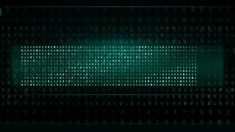 Abstract Digital Binary Code Background with Glowing Teal Data Stream and Stock Footage 339325920