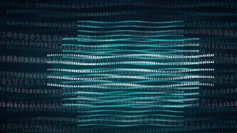Abstract Digital Binary Code Background with Glowing Blue Data Streams and Stock Footage 339325956