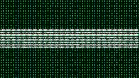 Abstract digital binary code background with scrolling data streams and 動画素材 345751685