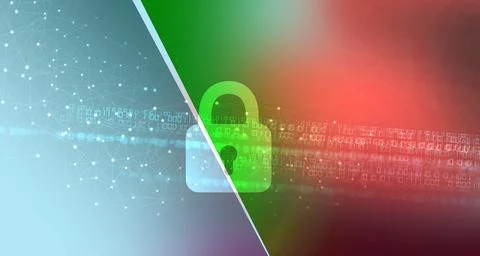 Abstract digital binary code with connection lines and lockpad concept seri.. Stock Illustration