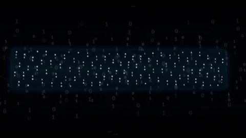 Abstract Digital Binary Code Data Stream Flowing Through a Dark Virtual Space Stock Footage 336773721