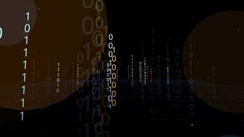 Abstract Digital Binary Code Data Stream Flowing Through Dark Cyber Space Stock Footage 336775509