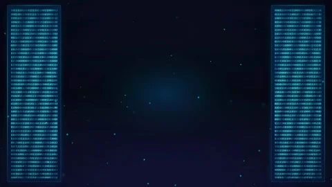 Abstract Digital Binary Code Data Stream Background with Blue Glowing Particles Stock Footage 339322536