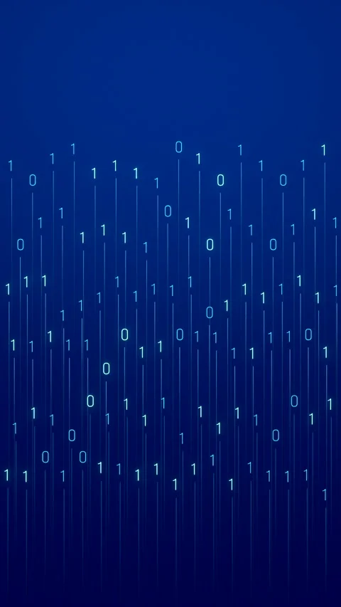 Abstract digital binary code moving up and down agains blue background. Stock Footage 322522067