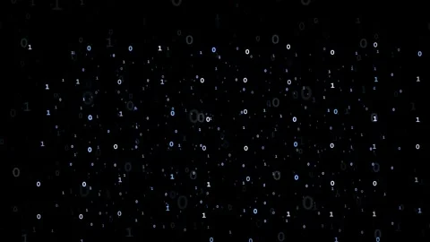 Abstract Digital Binary Code Stream Flowing Across Dark Background for Stock Footage 339319080