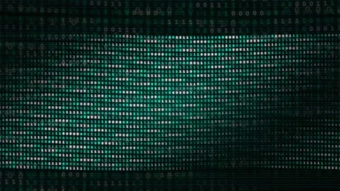 Abstract Digital Binary Code Stream Flowing Across a Dark Background for Stock Footage 339321583