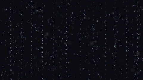 Abstract Digital Binary Code Stream Flowing Through Dark Space for Technology Stock Footage 339322952