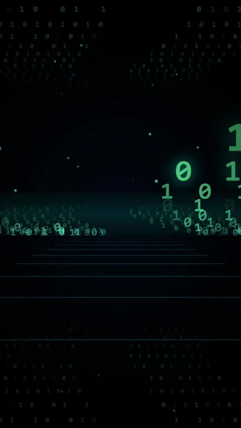 Abstract Digital Binary Code Stream Background with Glowing Numbers Stock Footage 346202746