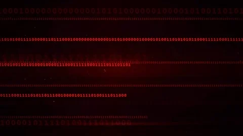 Abstract digital binary code streaming across a dark red futuristic background Stock Footage 336774876