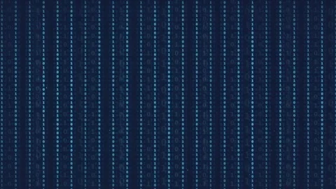 Abstract Digital Binary Code Streaming Background with Blue Glowing Numbers for Stock Footage 336775304