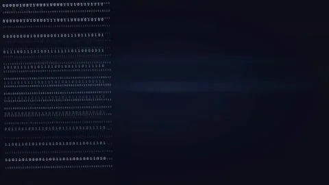 Abstract Digital Binary Code Streaming on Dark Blue Background for Technology Stock Footage 339320902