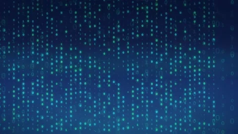 Abstract digital binary code streaming background with glowing blue and green Stock Footage 339324687