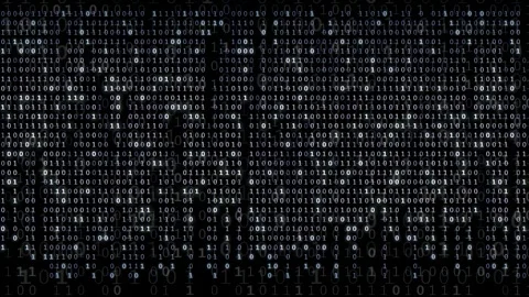 Abstract Digital Binary Code Streaming Background with Scrolling Numbers for Stock-Footage 343160908
