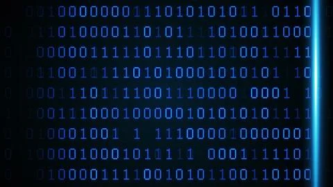 Abstract digital binary data scan 3d illustration Stock Photos