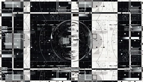 Abstract digital black and white glitches pattern Stock Footage 196478596