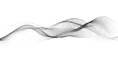 Abstract digital black particle dots wave on lights background. Abstract wa.. Stock Footage 290856030