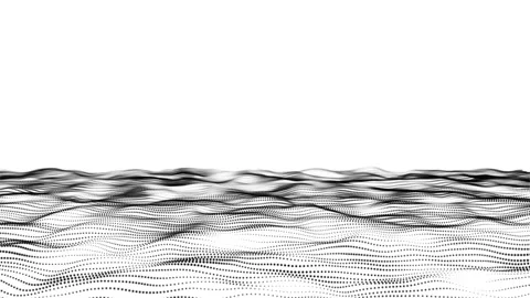 Abstract digital black particle dots wave on lights background. Abstract wa.. Stock Footage 295189389