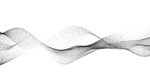Abstract digital black particle dots wave on lights background. Abstract wa.. Stock Illustration