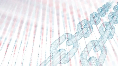 Abstract digital blockchain chains on white background Stock Footage 227009538