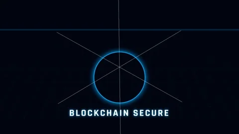 Abstract Digital Blockchain Security Concept Animation on Black Background Stock Footage 337500860