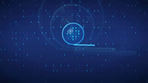 Abstract Digital Blue Background with Binary Code Data Stream and Futuristic Stock Footage 336778409