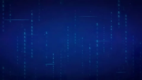 Abstract digital blue background with falling binary code numbers for Stock Footage 336775773
