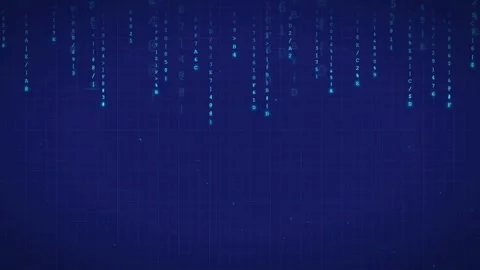 Abstract Digital Blue Background with Falling Binary Code Stream for Technology Stock Footage 336779629