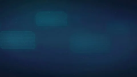 Abstract Digital Blue Background with Floating Data Blocks and Glowing Stock Footage 339324082