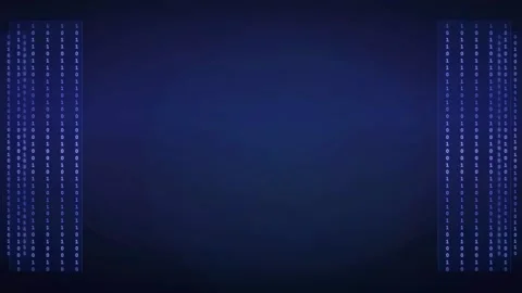 Abstract Digital Blue Background with Scrolling Binary Code Columns and Stock Footage 339319388