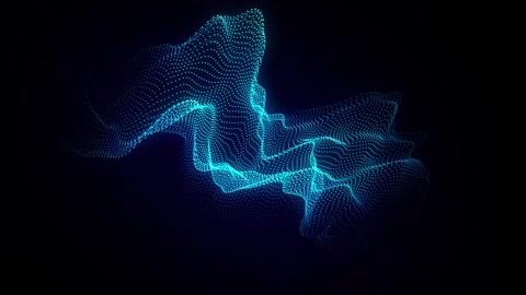 Abstract digital blue circle wave. Sphere with explosion of bright particles. Stock Footage 275206810