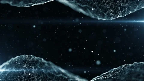 Abstract digital blue color waves with flowing small particles and light Stock Footage 163087753