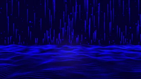 Abstract digital blue dot wave and particle flying up light abstract backgr.. Stock Footage 295188603