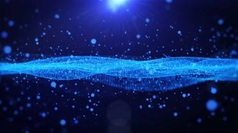Abstract digital blue dynamic wave flowing 4K loop motion background Stock Footage 197540111