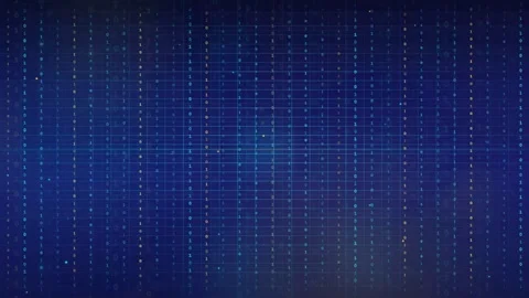 Abstract digital blue grid background with glowing light particles and Stock Footage 336775297
