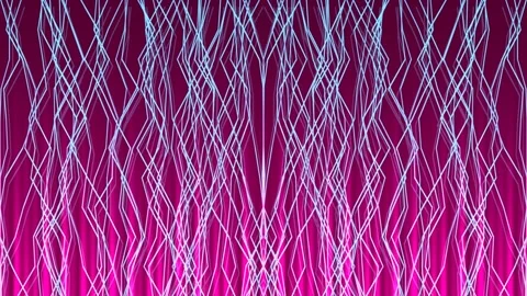 Abstract digital blue neon lines flowing pattern for technology background Stock Footage 339787873