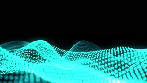 Abstract digital blue particle dots wave background. Abstract seamless loop Stock Footage 229372978