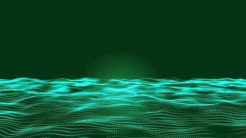 Abstract digital blue particle dots wave on lights background. Abstract cir.. Stock Footage 295188682