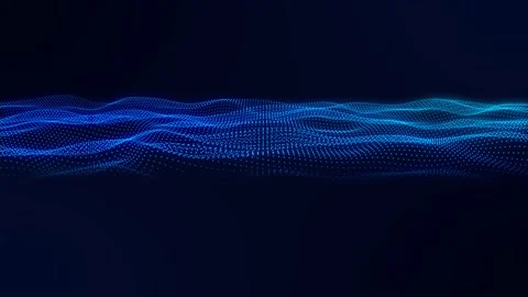 Abstract digital blue particle wave cyber tech background Stock Footage 214138505