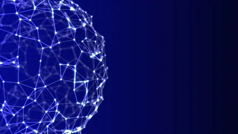 Abstract digital blue plexus animated background. White shining lines and dots Stock Footage 243748060