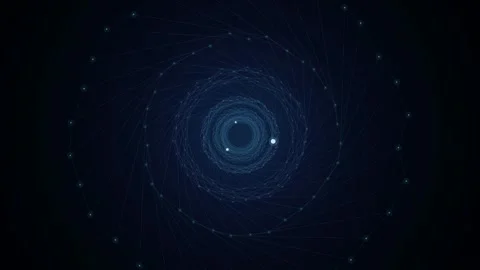 Abstract digital blue plexus network animation with rotating geometric lines Stock Footage 346204512
