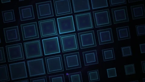 Abstract digital blue square grid futuristic technology background animation. Stock Footage 346325354