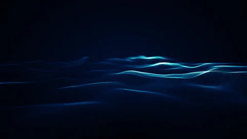 Abstract Digital Blue Wave Particles with AI Technology Background Stock-Footage 332188035