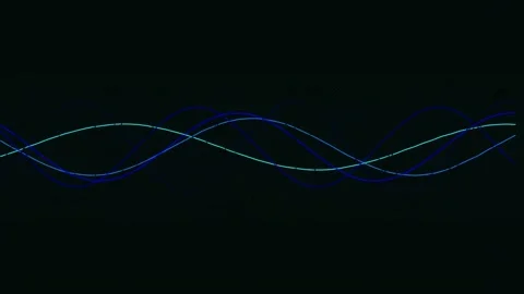 Abstract digital blue wavy lines visualizing data flow, signal transmission.. Stock Footage 342160095