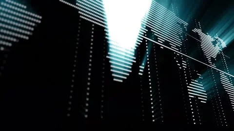 Abstract Digital Blue World Map Background Loop Stock Footage 186840968