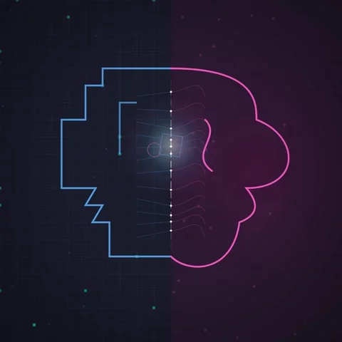 Abstract Digital Brain Concept: AI, Technology, and Human Mind Connection Stock Footage 346282957